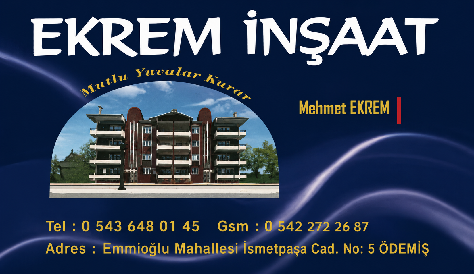Ekrem İnşaat geçmiş dönem firma kartviziti